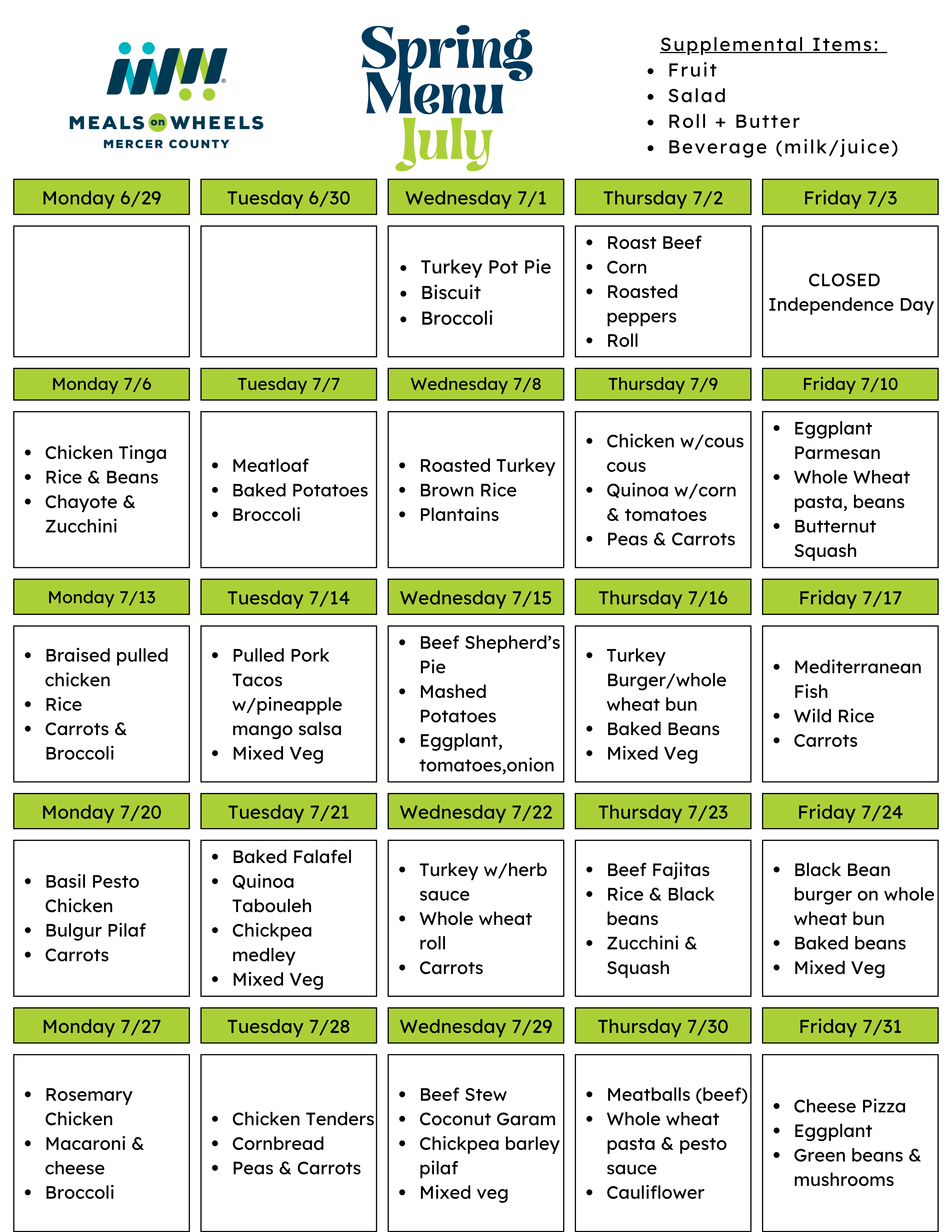 July2026 Calendar