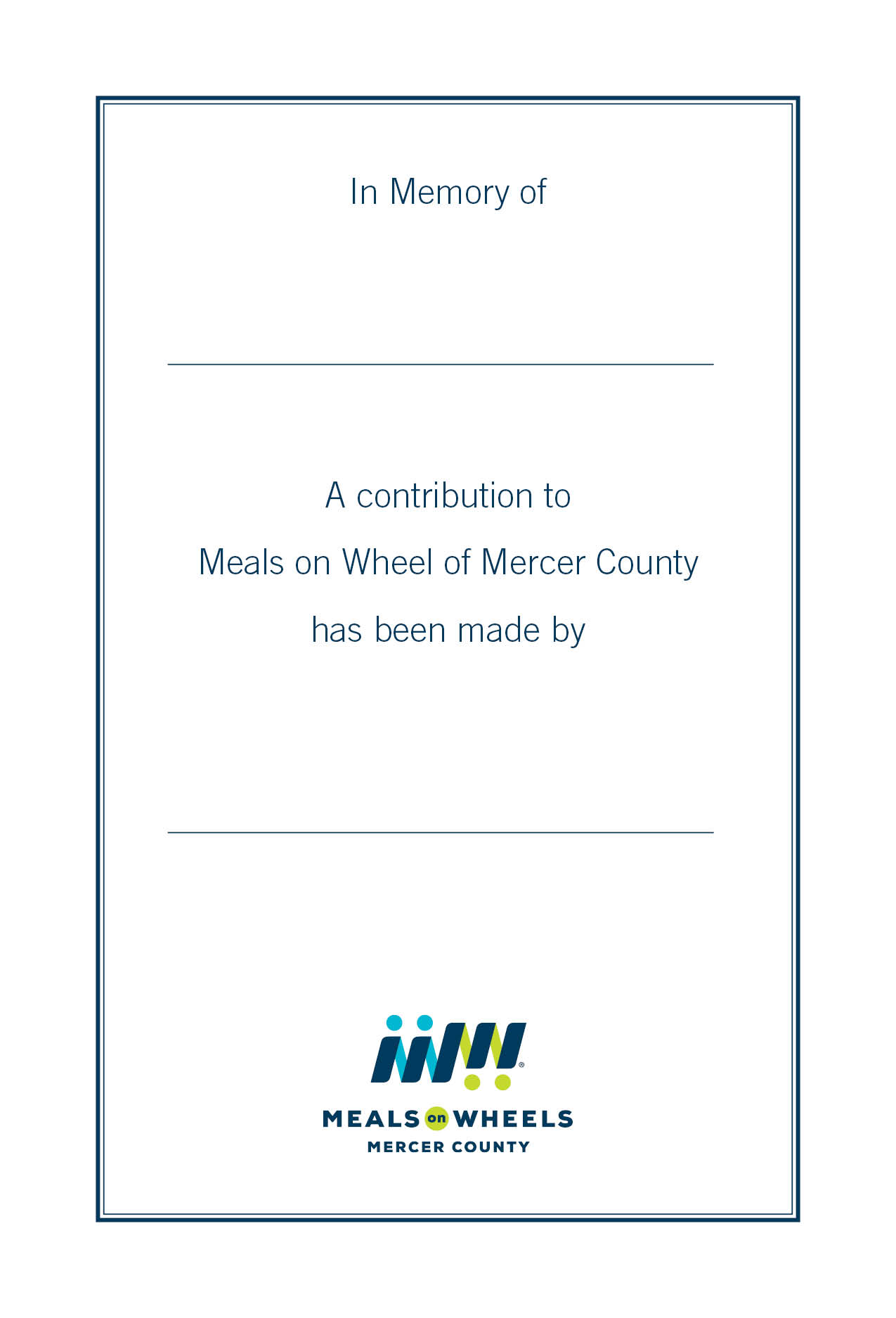 In-memory giving card