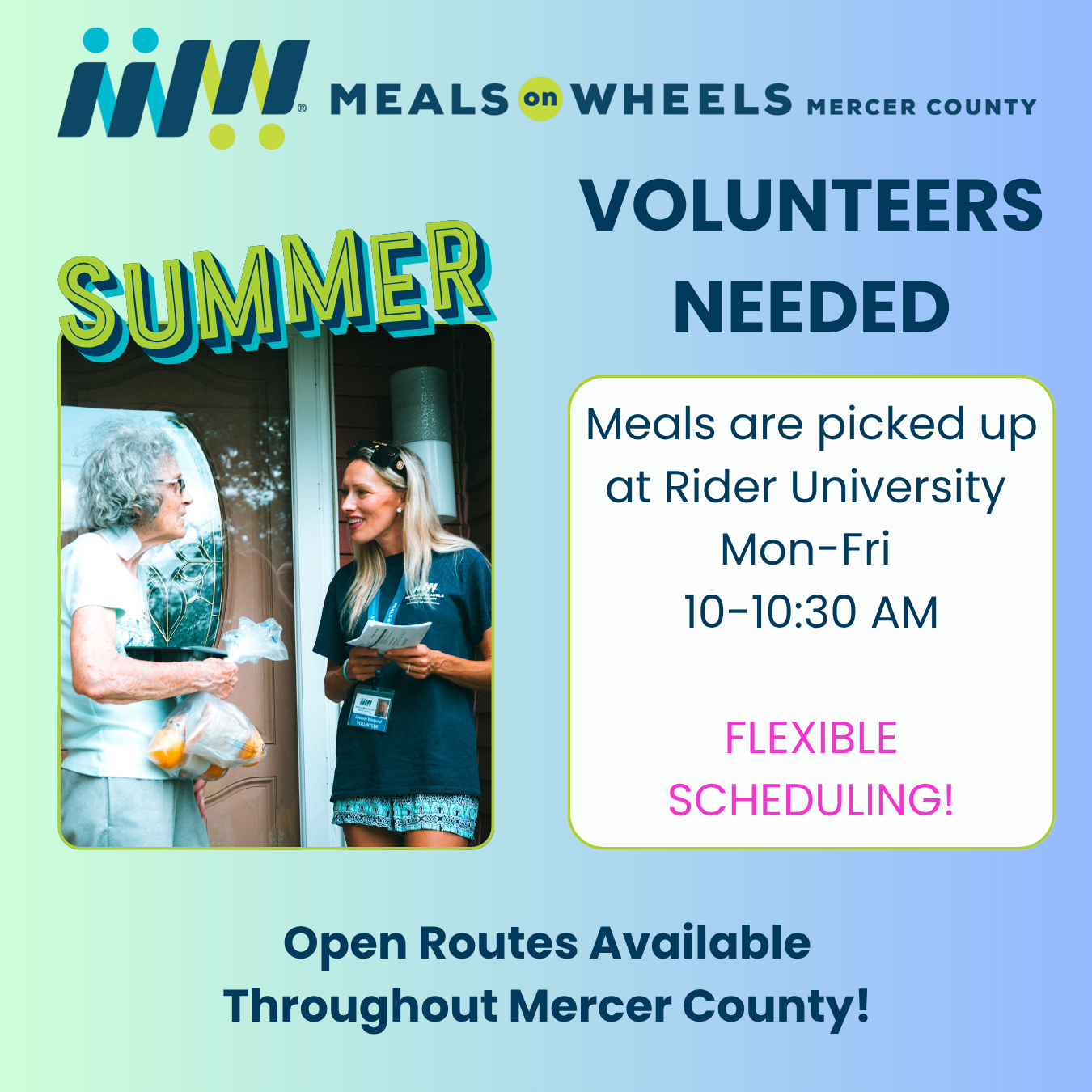 summer volunteers popup