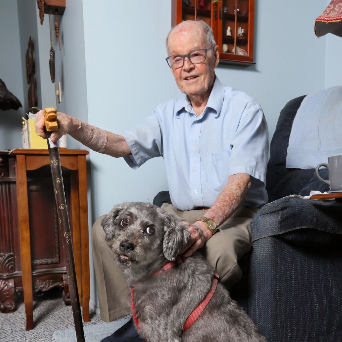 Participant with his dog